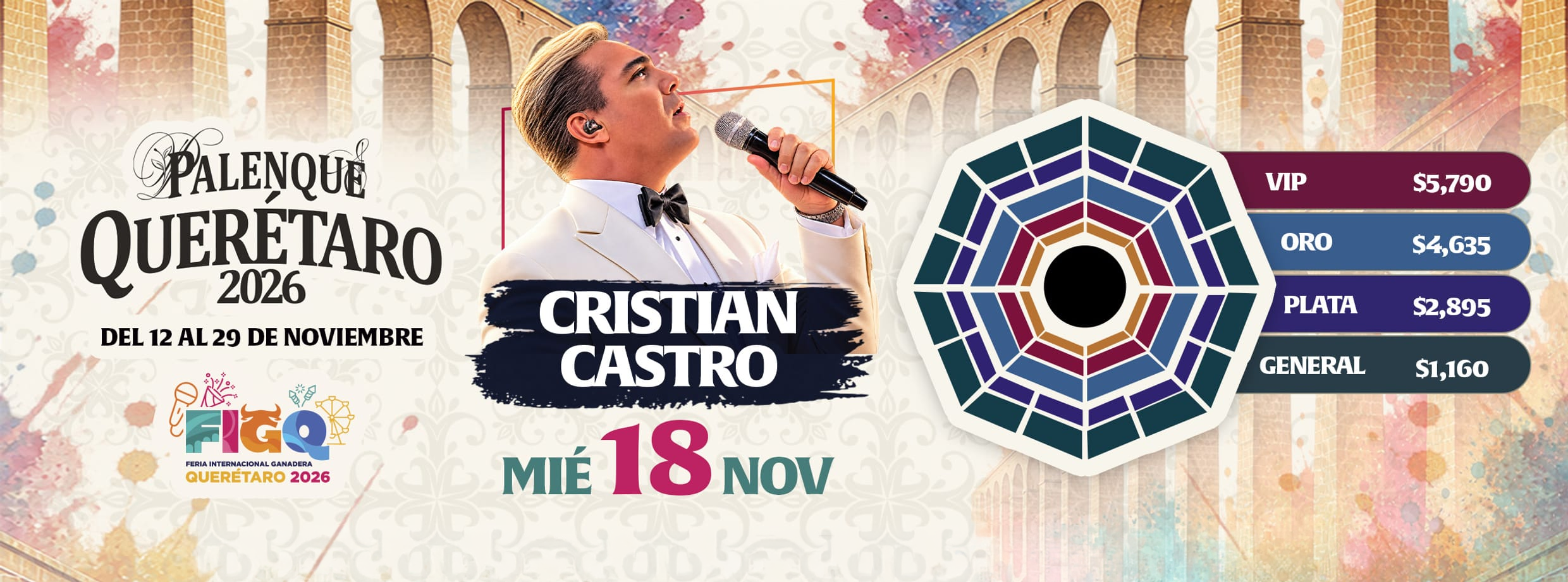 boletos Cristian Castro Palenque Querétaro 2026