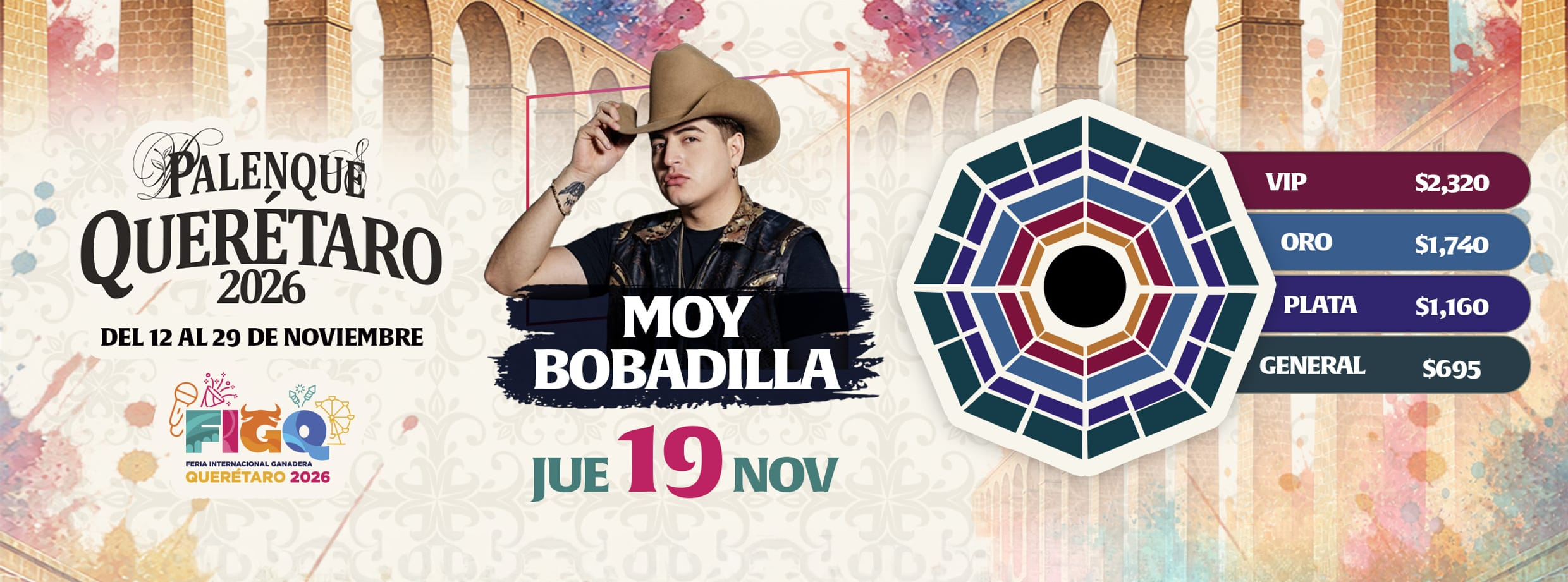 boletos Moy Bobadilla Palenque Querétaro 2026
